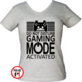 gamer póló game mode női szürke