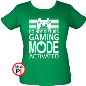 gamer póló game mode női zöld