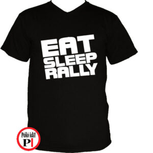 rally póló eat sleep fekete