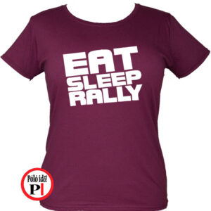 rally póló eat sleep női burgundi