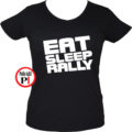 rally póló eat sleep női fekete