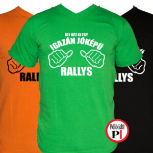 rally póló jóképű
