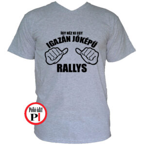 rally póló jóképű szürke