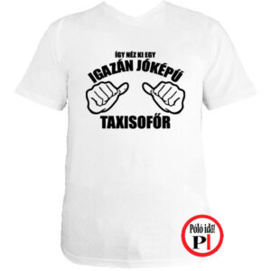 taxi póló jóképű fehér
