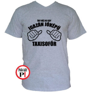 taxi póló jóképű szürke