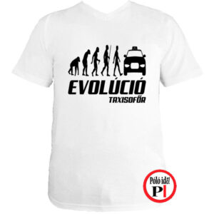 taxi póló taxi evolúció fehér