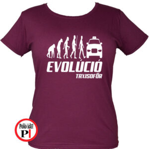 taxi póló taxi evolúció női burgundi