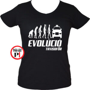 taxi póló taxi evolúció női fekete