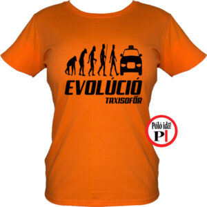 taxi póló taxi evolúció női narancs