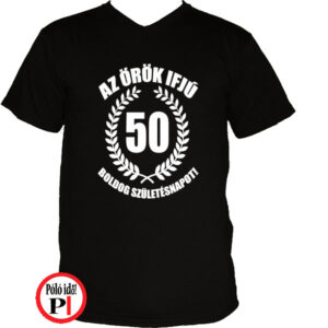 vicces póló örök ifjú 50 fekete