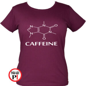 kávé póló caffeine női burgundi
