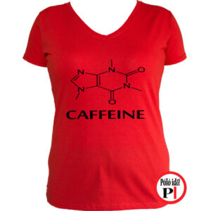 kávé póló caffeine női piros
