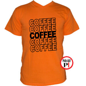 kávé póló coffee narancs