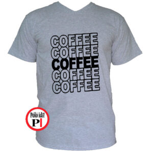 kávé póló coffee szürke