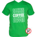 kávé póló coffee zöld
