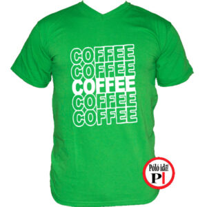 kávé póló coffee zöld