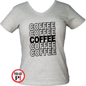 kávé póló coffee női szürke