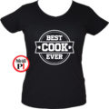 szakács póló best cook ever női fekete