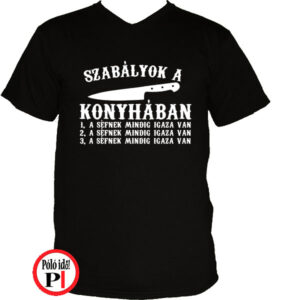 szakács póló konyha szabály fekete
