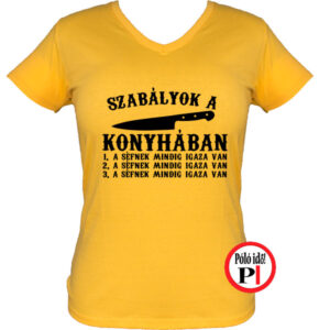 szakács póló konyha szabály női citrom