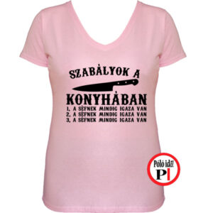 szakács póló konyha szabály női pink