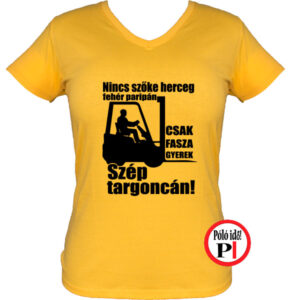 targoncás póló szép targoncán női citrom