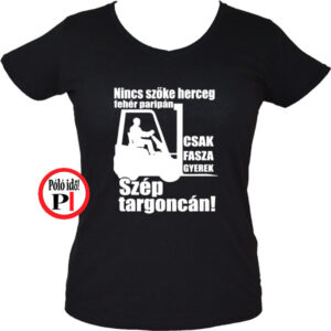targoncás póló szép targoncán női fekete