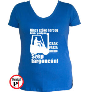 targoncás póló szép targoncán női kék