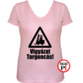 targoncás póló vigyázat targoncás pink