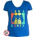 Gamer vagyok póló női kék