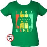 Gamer vagyok póló női zöld