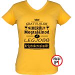 Női Gratulálok kriptokereskedő póló női citrom
