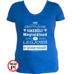 Női Gratulálok kriptokereskedő póló női kék