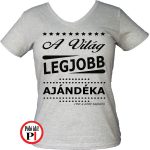 ajándék ajándék póló női szürke