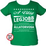 ajándék állatorvos póló női zöld