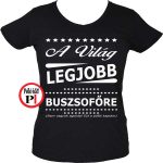 ajándék buszsofőr póló női fekete