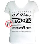 ajándék edző póló női fehér