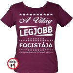 ajándék focis póló női burgundi