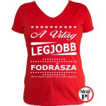 ajándék fodrász póló női piros
