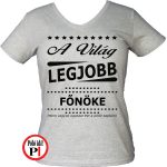 ajándék főnök póló női szürke