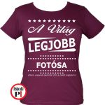 ajándék fotós póló női burgundi