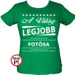 ajándék fotós póló női zöld