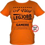 ajándék gamer póló női narancs