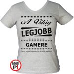 ajándék gamer póló női szürke