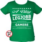 ajándék gamer póló női zöld