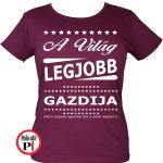 ajándék gazda póló női burgundi