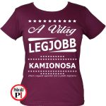 ajándék kamionos póló női burgundi
