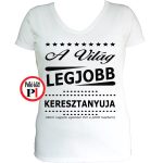 ajándék keresztanya póló női fehér