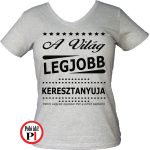ajándék keresztanya póló női szürke
