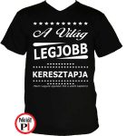 ajándék keresztapa póló fekete